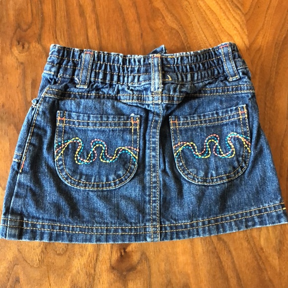 Healthtex denim skirt with embroidered flowers - Picture 2 of 2